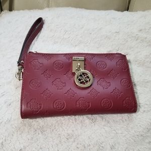 Guess monogram wallet color red